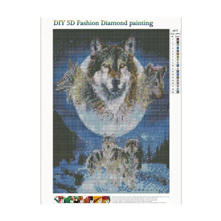 
All Diamond Round Diamond 5D DIY Animal Wolf Patternist Wall Decorative Diamond Painting 