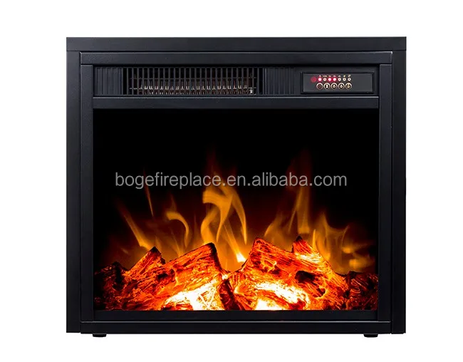 Flat Panel 17 Glass Front Small Electric Fireplace Insert Heater