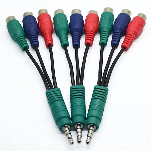 

Hot selling 3.5 Stereo Male To 3*Rca Female Best Price Tv Av Cable, Customized