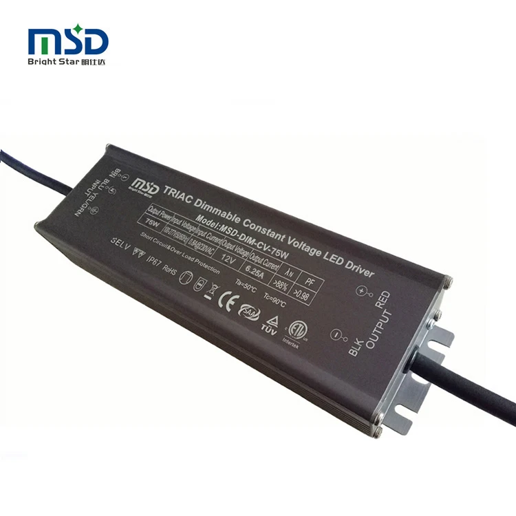 Triac dimmable  constant voltage 75w 12v led driver power Fit for Leading egde and trailing edge dimmer mains dimming waterproof