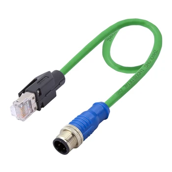 D-coding M12 To Rj45 Cable Connector For Industrial Ethernet,Profinet ...