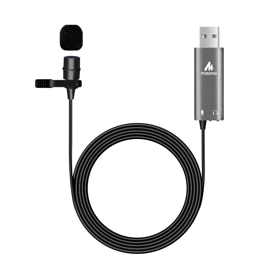 MAONO Built-in sound card Omni-directional lavalier laptop usb microphone