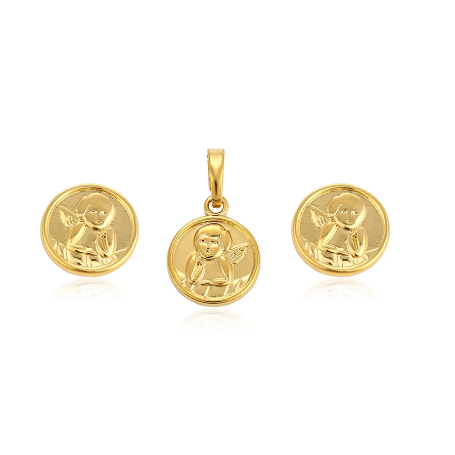 

64114 Xuping jewelry set to matching dress most popular coin shaped 24k gold plated two pieces set