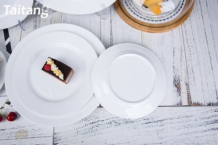 Hotel Restaurant Ceramic Dining Plate Set Porcelain White Catering Plates