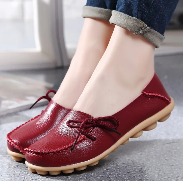 

Flat genuine leather pregnant women shoes 2019, Blue,white,grey,red,black