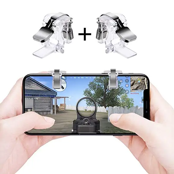 

Sensitive Shoot Aim Physical Buttons PUBG Joystick Game Controller, Clear