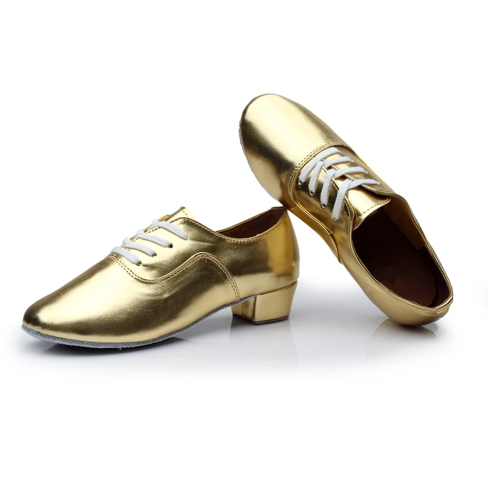 

Indoor soft leather national cool gold men's dance shoes latin