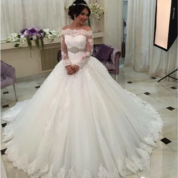 On3042 Saudi Arabia Wedding Dress Robe De Mariage Luxury Long Sleeve On3042 Saudi Arabia Wedding Dress Robe De Mariage Luxury Long Sleeve Dresses Lace Bride Ball