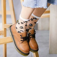 

New Style Fashion Knit High Quality lace sports mesh leopard socks Custom Cotton Women Crew Socks