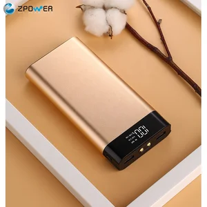 18650 Metal 20000mAh Power Bank Dual USB & Flashlight