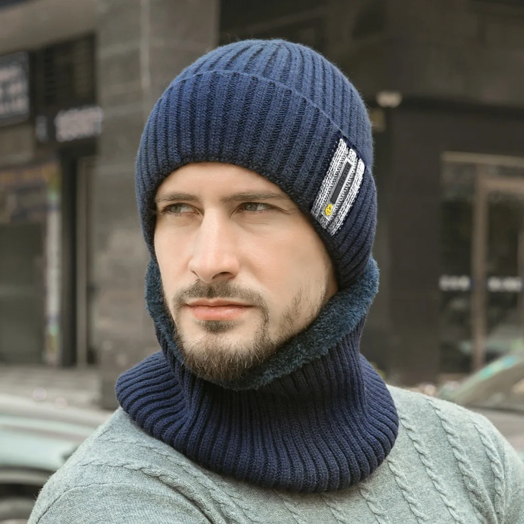 High Quality Winter Beanies Men Scarf Knitted Hat Bonnet Baggy Warm ...