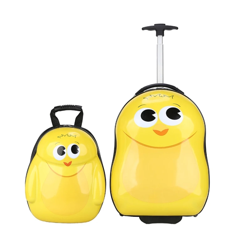 

2020 custom school bags kids suitcase 2 wheels trolley bag stocks luggage for boys girls with lock, Yellow