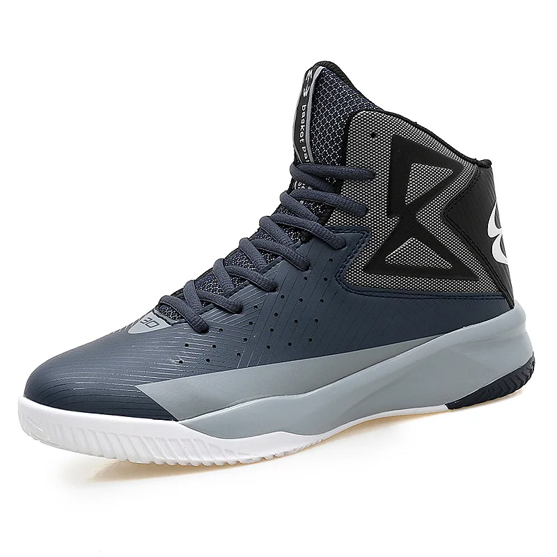 

New design artificial leather upper breathable insole anti-slip PU outsole shoes for basketball air basketball shoes, Black,blue,grey,red