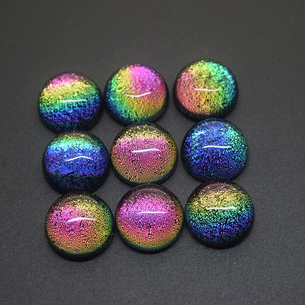 New Arrival Dichroic Glass Round Cabochon Gemstone For Pendant - Buy