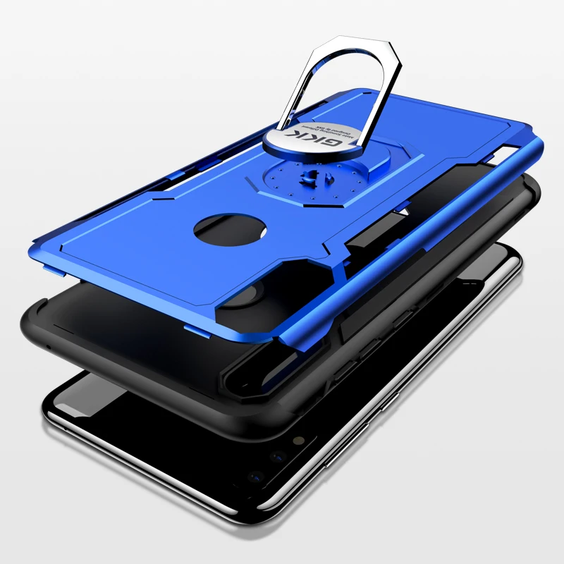 

GKK Original for asus max pro m2 mobile phone case Hard Silicon Armor Ring Bracket phone case mobile phone case for asus