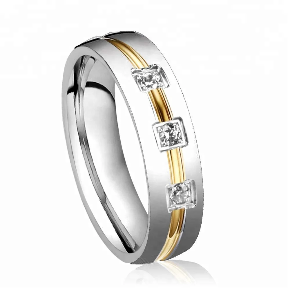 

2020 Direct Factory Price For Couple Beautiful Mixed Color Trendy Designs Women With Crystal Simple Men Ring