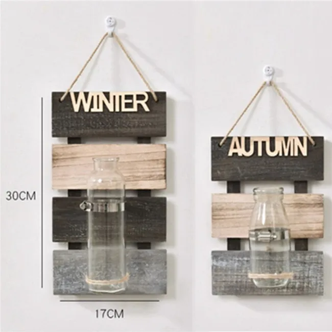 Wall Mounted Flower Holder Air Plant Wood Vase Sconce Hanging Planter