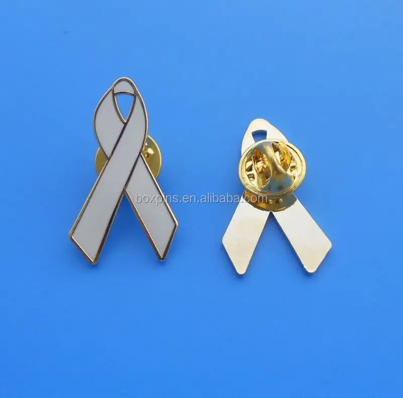 Existing Mold White Lung Cancer Awareness Ribbon Brooch Pin Existing Mold White Lung Cancer Awareness Ribbon Brooch Pin Product On