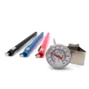 Milk frother thermometer, Instant read, adjustable nut for temperature calibration, 5" stem, with pocket/sheath