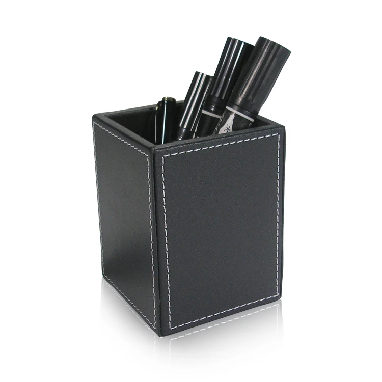 

Office Stationery Leather Wooden Fabric Storage Box For Pen