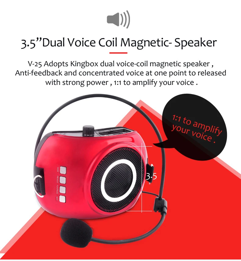 Callvi V25 20w Portable Waistband Echo Amplifier With Microphone