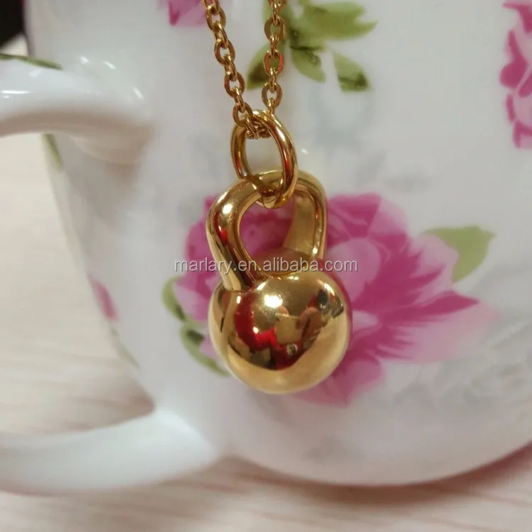 Lovely Cute Women's Kettlebell Charms Fitness Necklace Gym Pendant For
