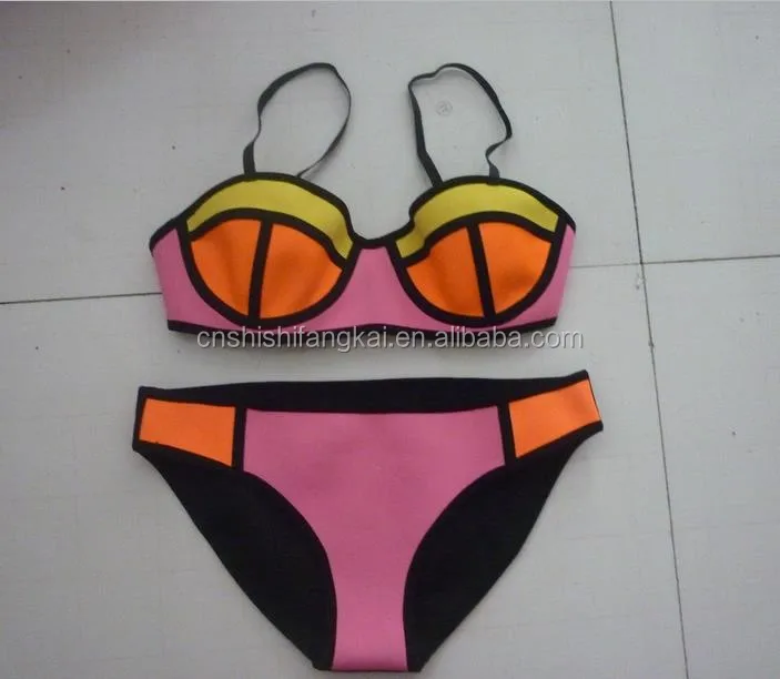 
Plus size big size fat women floral prints patch work bikini swimwear swimsuit bathing suit beach wear wet suit 