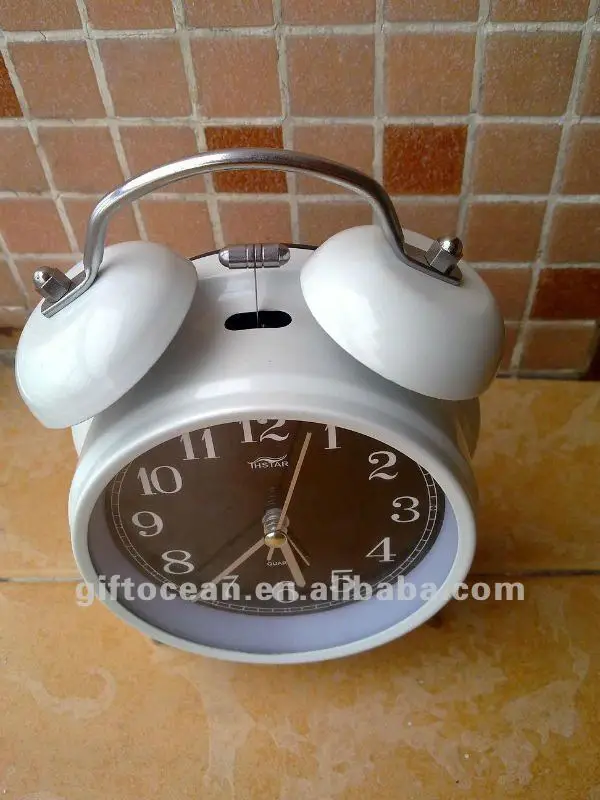 4.5" Twin Bell Alarm Clock,Quartz Analog Table Alarm Clock,Belling Desk