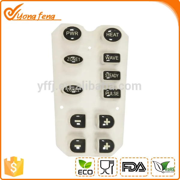 
good quality customized made silicone keypad button transparent silicone keyboard with printing 
