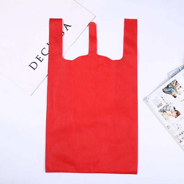 

eco friendly non woven fabric u cut bag non woven vest bag non woven t-shirt bag, Customized color