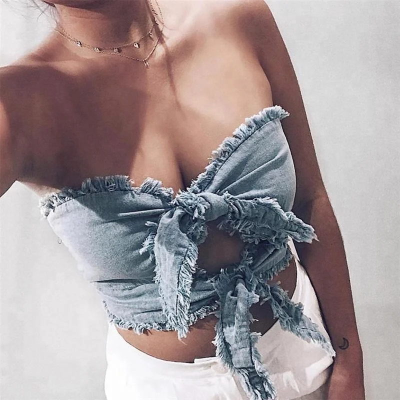 

B13932A sexy lady denim tank tops summer tube tops