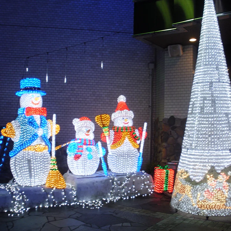 Outdoor Commercial Grade 3d Led Christmas Wire Frame Snowman Light Up