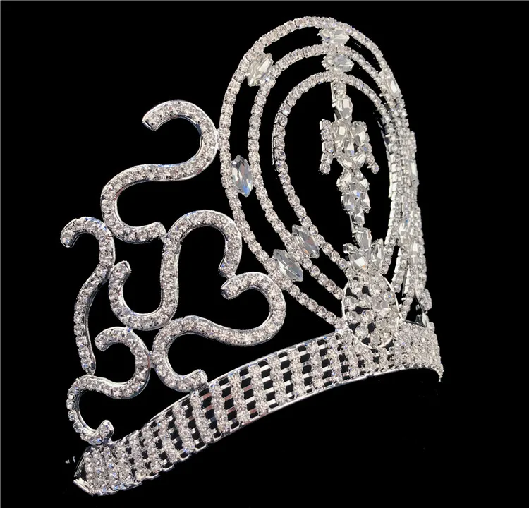 Wholesale Miss World Beauty Pageant Crown Custom Silver Tiaras And