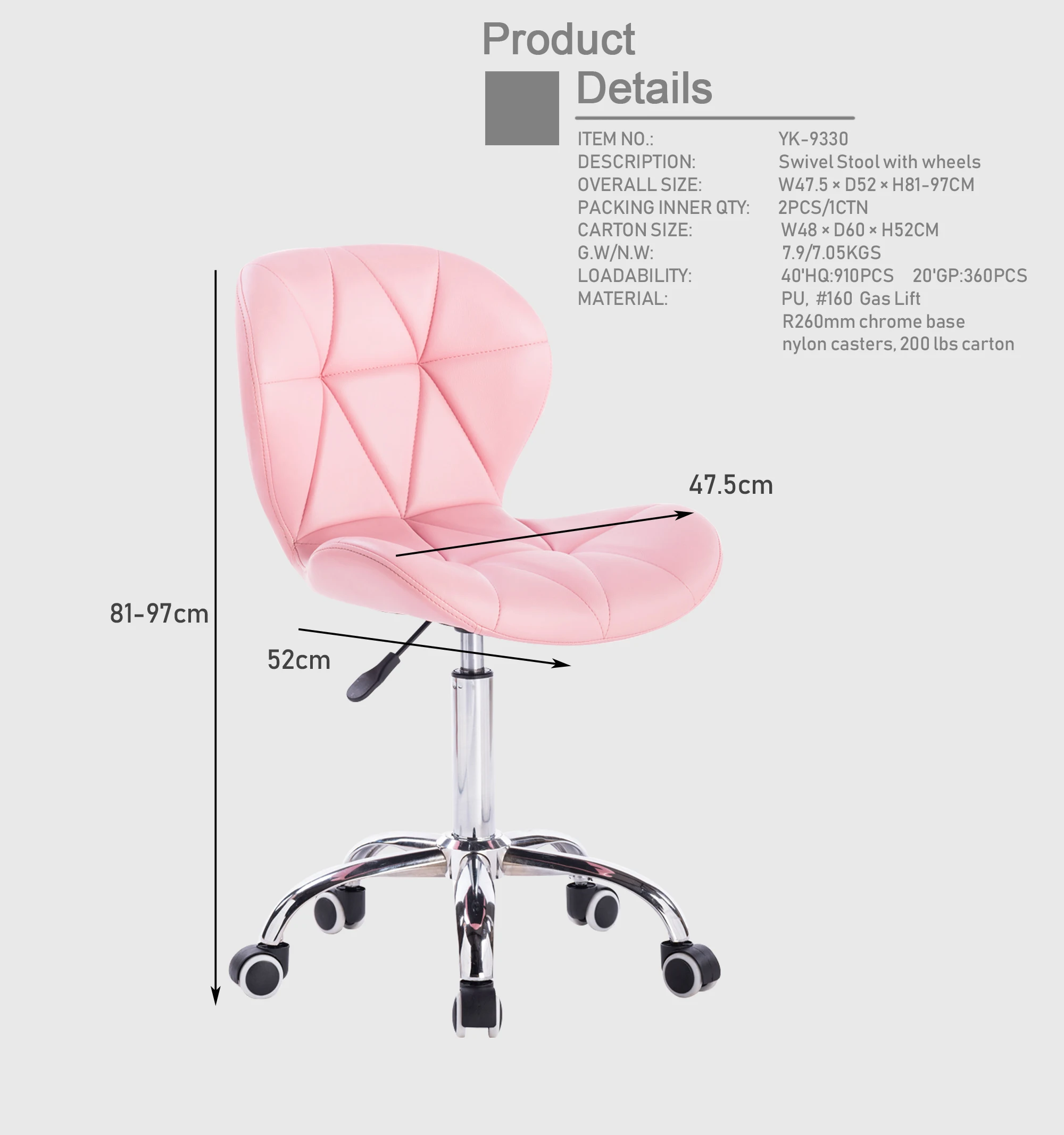 Кресло для педикюра размеры