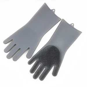Image of In stock wholesale magic kitchen silicone glove with five fingers for dish washing