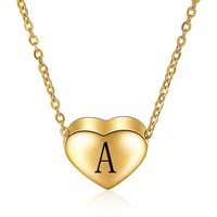 

18K Gold Plated Letter Stainless Steel 26 Alphabet Charm Pendant Initial Necklace for women Child Kids Jewelry