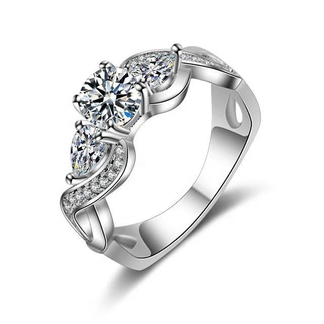 

Romantic Love Heart Zircon Wedding Rings 925 Sterling Silver Ring for Women Men Jewelry Engagement Anniversary
