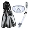 Snorkel Set with Adult Snorkeling Gear, Panoramic View Diving Mask, Trek Fins, Dry Top Travel Bags