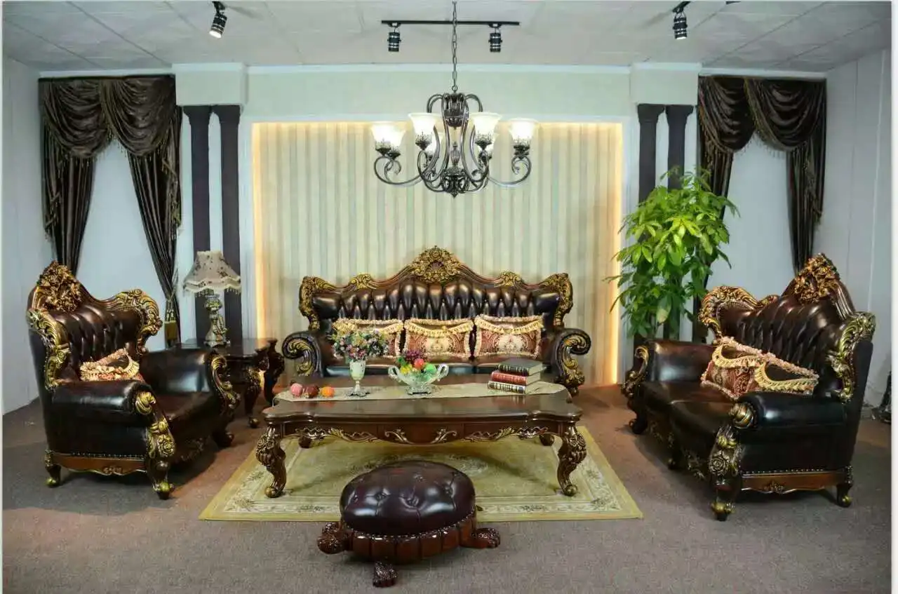 European french classical wooden carved livingroom furniture royal luxury sofa set