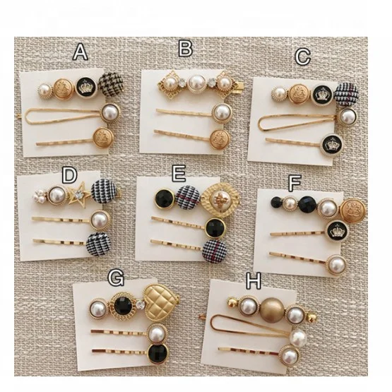 

Hot Sale Fashion Bling Crown Pearl Hair Clips Sets Women Korean Fashion Wholesale Top Quality Hairpins For Girls