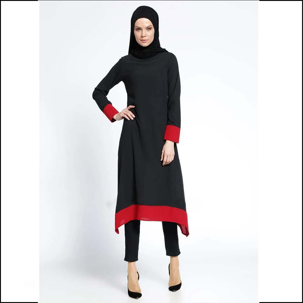 

Cheap price islamic clothing women maxi dress, Red/blue