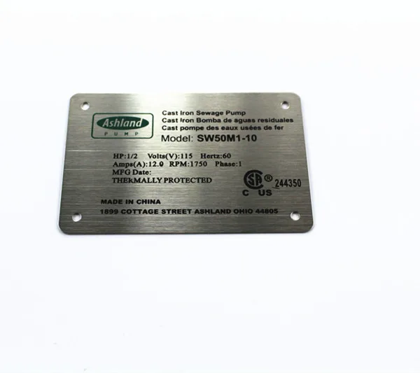 Custom Stainless Steel Nameplates Etched And Filled Paint Oil Buy