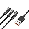 Wholesale 3 in 1 cable usb cable micro type c lightnings Game 90 Degree USB Charger Cables