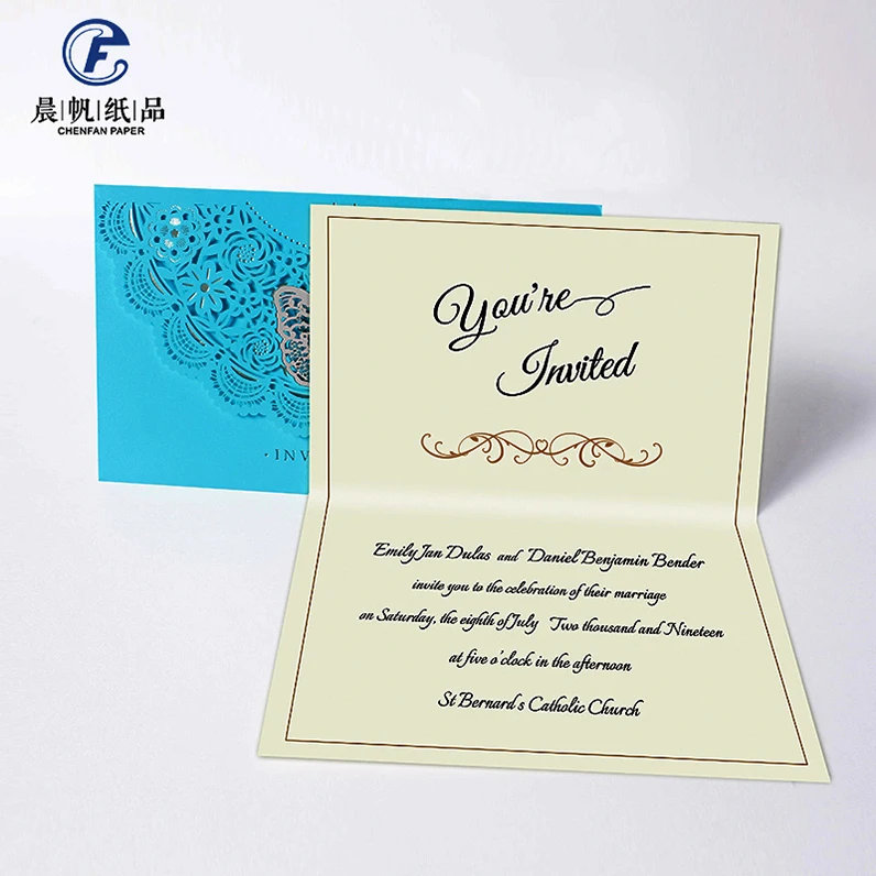 
Custom Made Print Modern Butterfly Design Luxury Pocket Fold Wedding Invitation Cards 