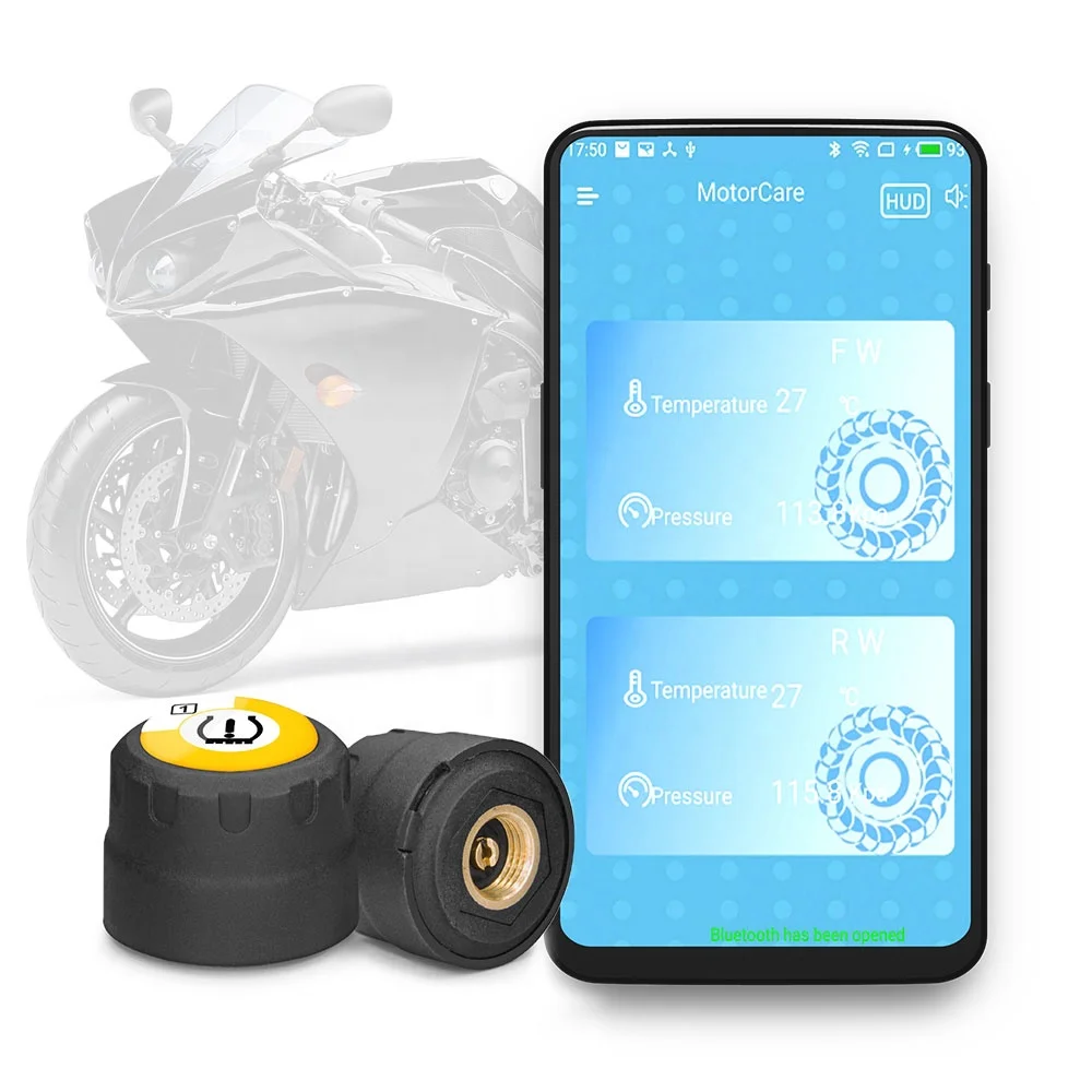 

V100B External Sensors TPMS Car Tire Pressure M-onitoring Alarm Warning wireless connection for Android/iOS Support Motorcycle
