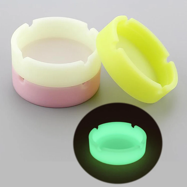 
Factory custom printed cheap glow in the dark silicone round ashtray  (62179462011)