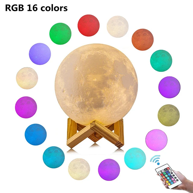 8-24cm 3D Moon lamp withTouch Sensor function and USB charging as Christmas Gift Color Changing Lunar Light