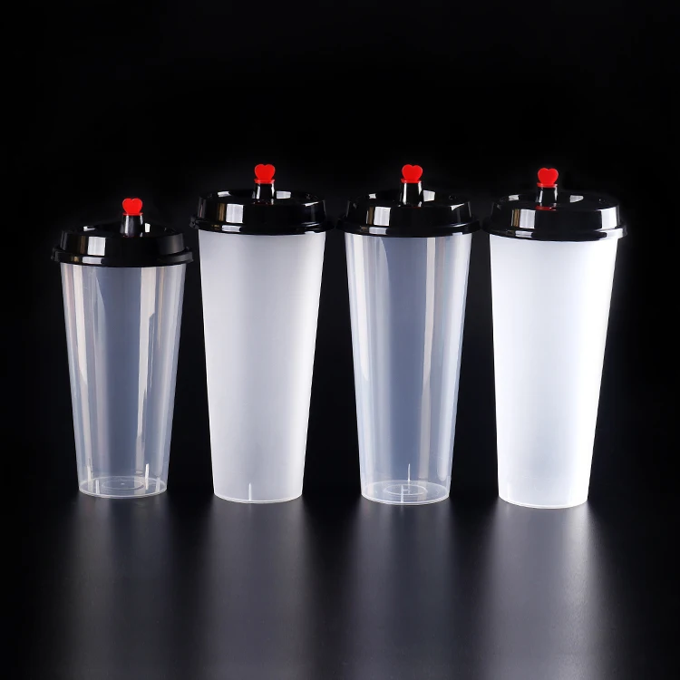 U shape Transparent Disposable 16oz 24oz 500/700ml PET PP cup with lid For hot coffee milk tea drink cup,disposable plastic cup