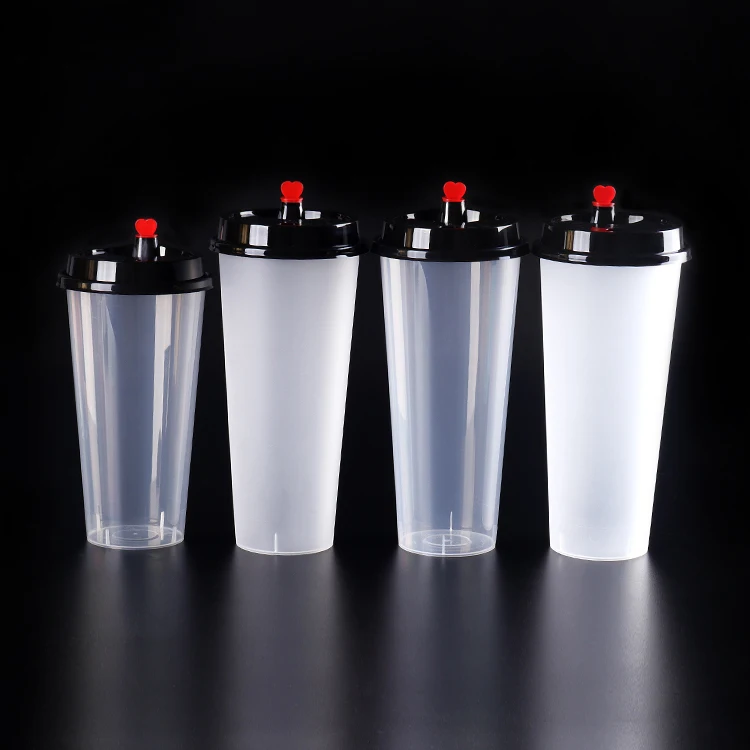 Custom printed clear transparent disposable PP PET plastic cup with lid