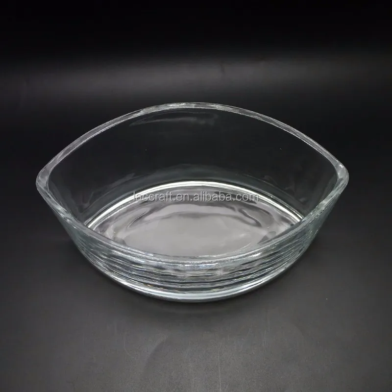 Unique Oval Boat Glass Candle Holder Woodwick Candle Jar With Wood Lid